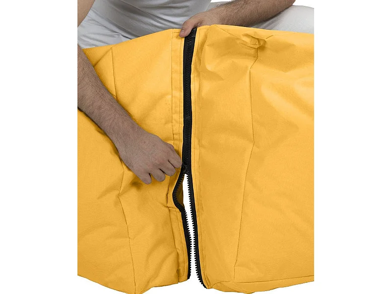 Pouf chaise longue extérieur jaune ARTA