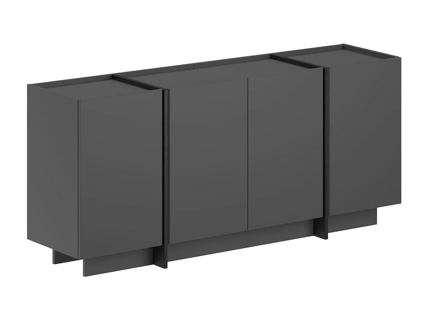 Buffet en bois "Dorma" - 180 x 45 x 80 cm - Anthracite / Noir