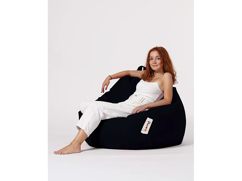 Pouf poire XXL extérieur noir ARTA