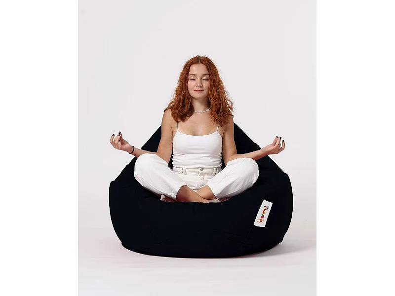 Pouf poire XXL extérieur noir ARTA