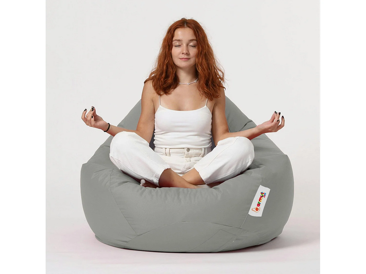 Pouf poire XXL extérieur gris ARTA