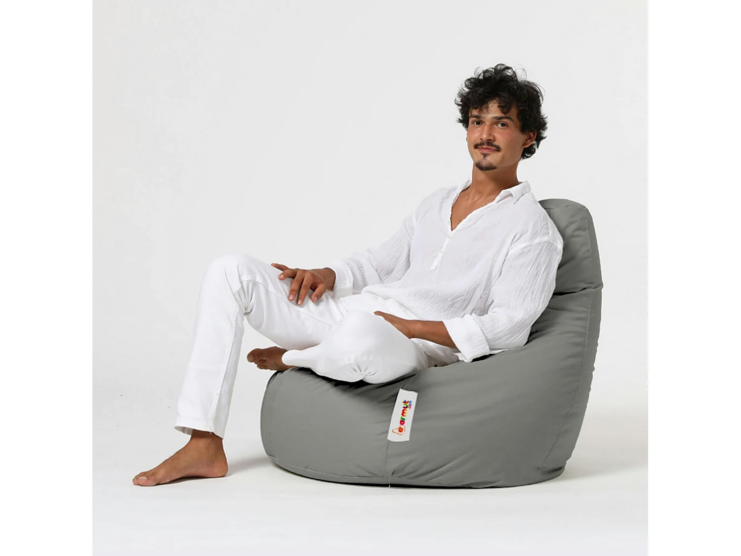 Pouf poire extérieur gris ARTA