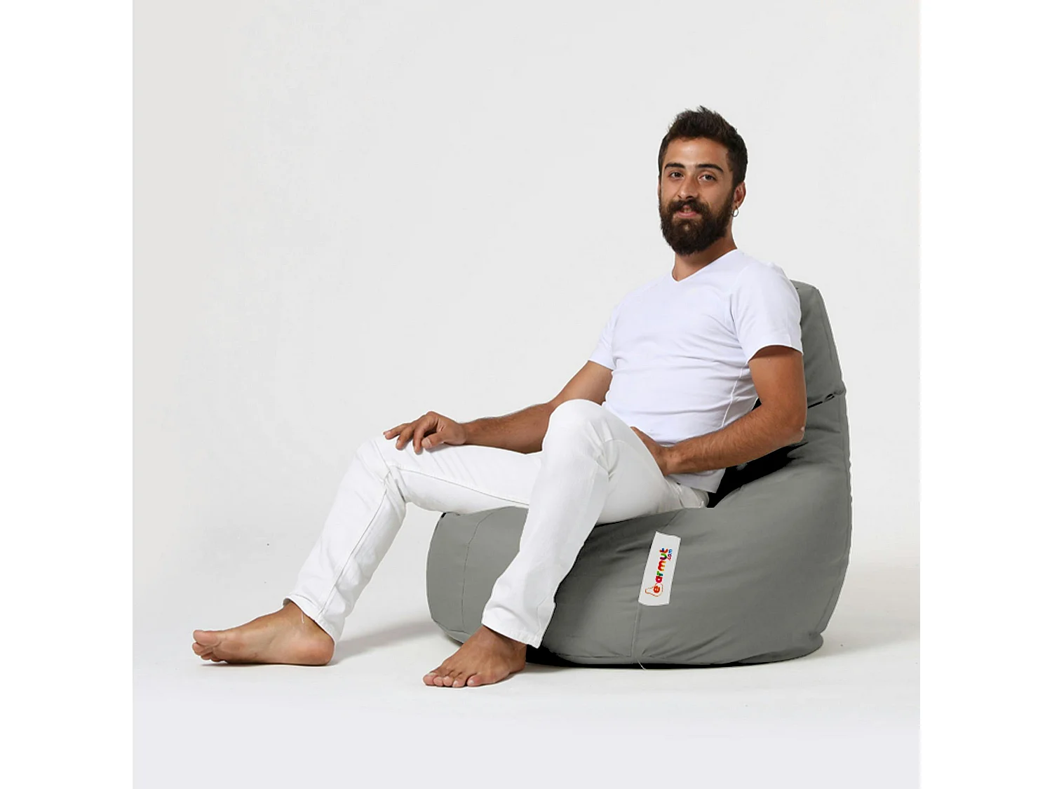 Pouf poire extérieur gris ARTA