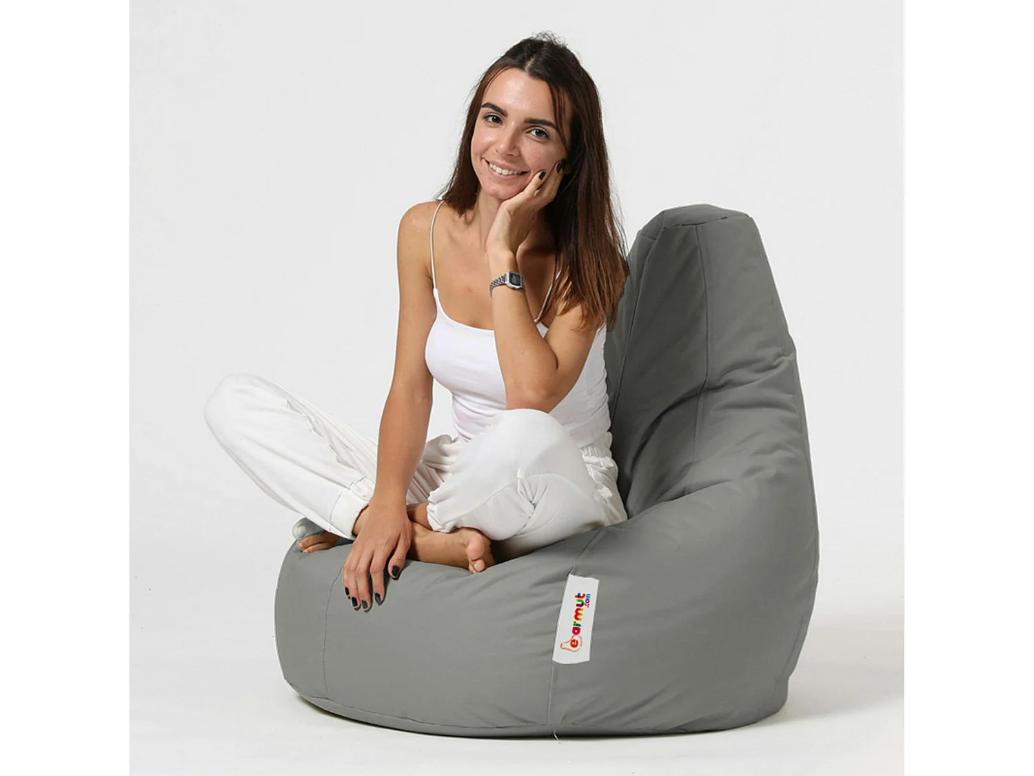 Pouf poire extérieur gris ARTA