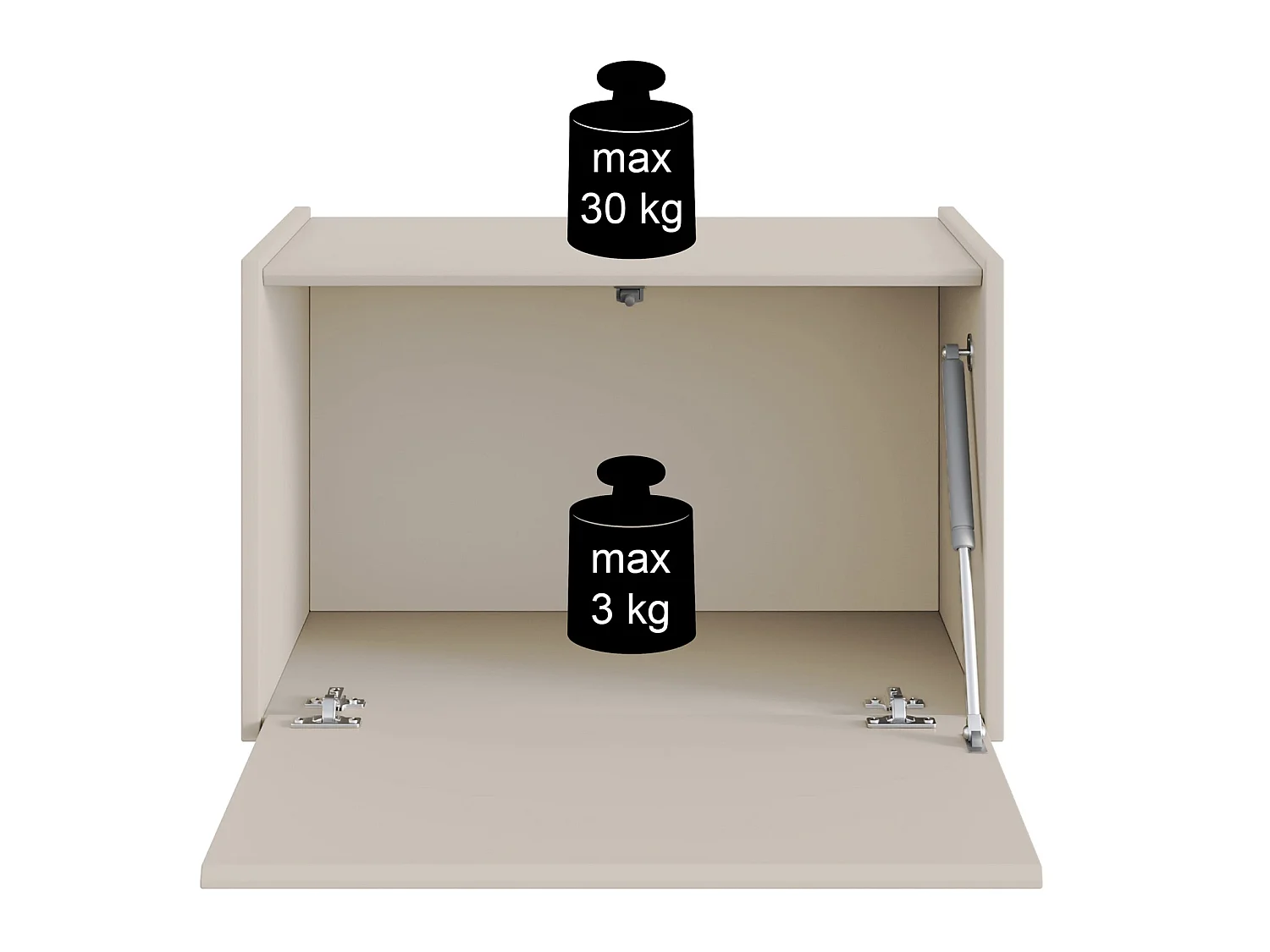 Table de chevet suspendue ou à poser – 62 cm – gris cachemire – MAGRO