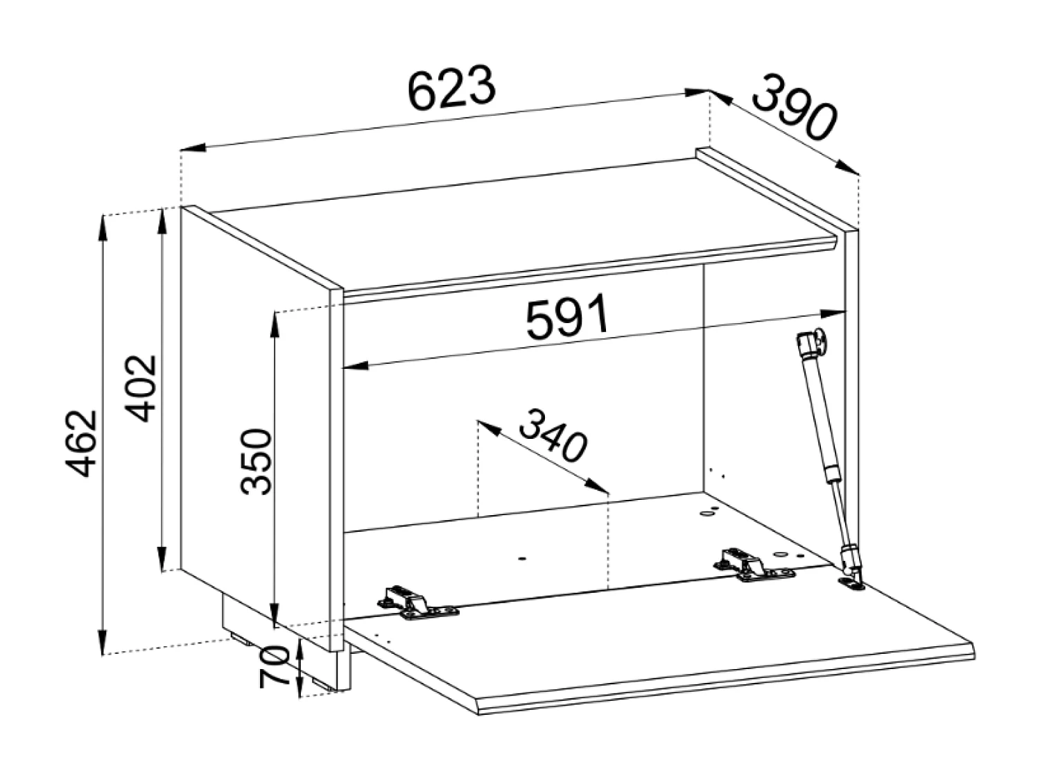 Nachttisch hängend oder stehend - Kaschmir - 62 cm - MAGRO