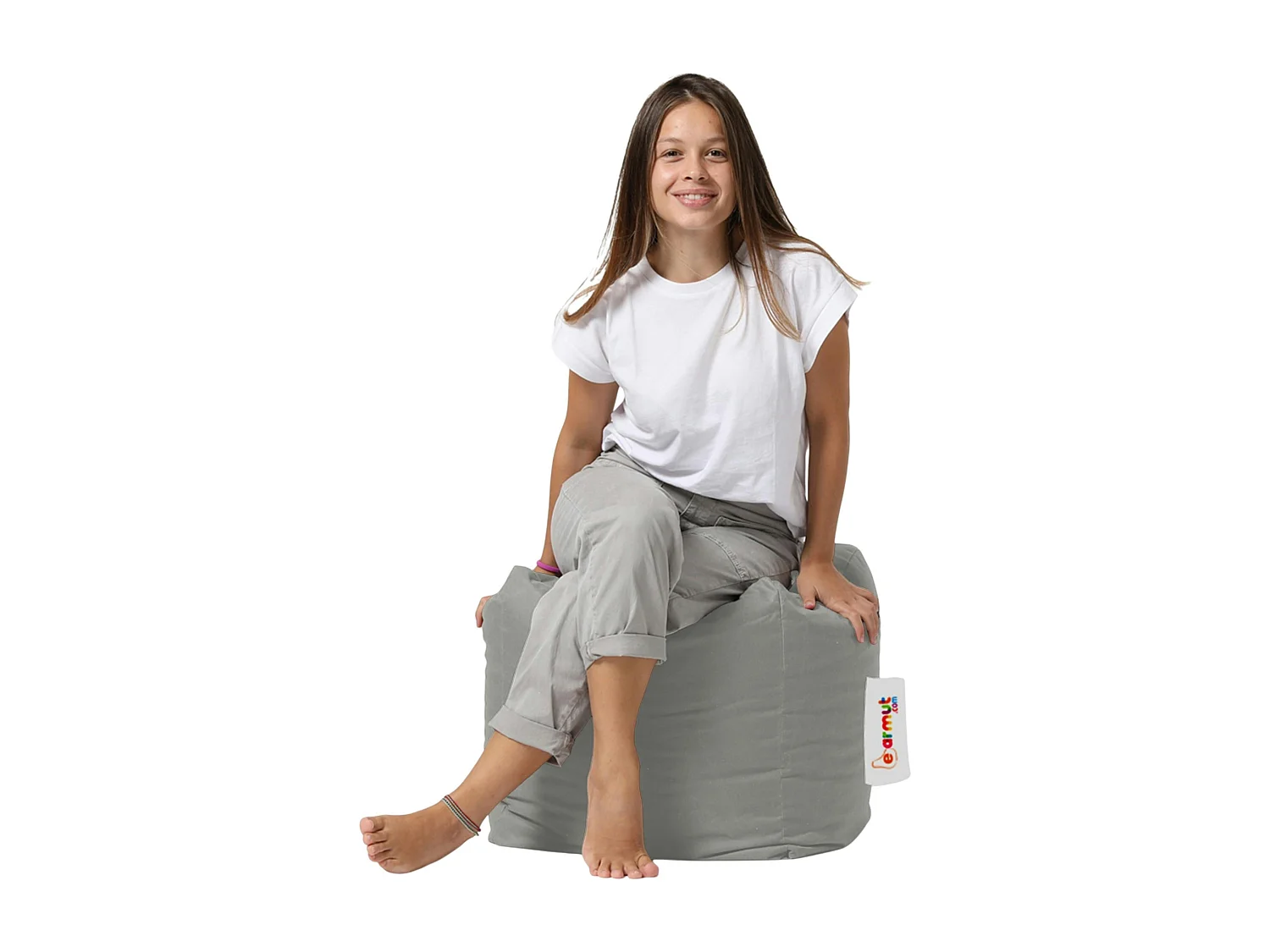 Pouf cube d'extérieur gris ARTA