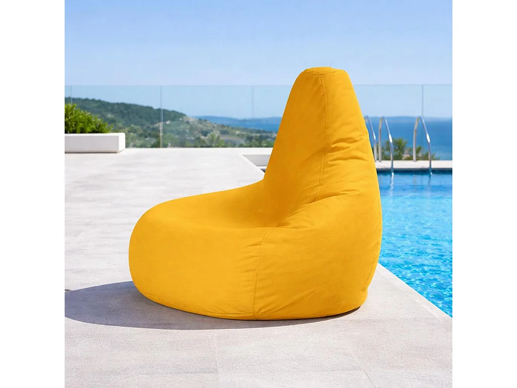 Pouf poire extérieur jaune ARTA