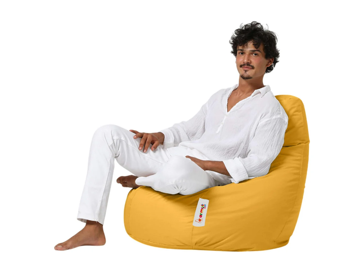 Pouf poire extérieur jaune ARTA