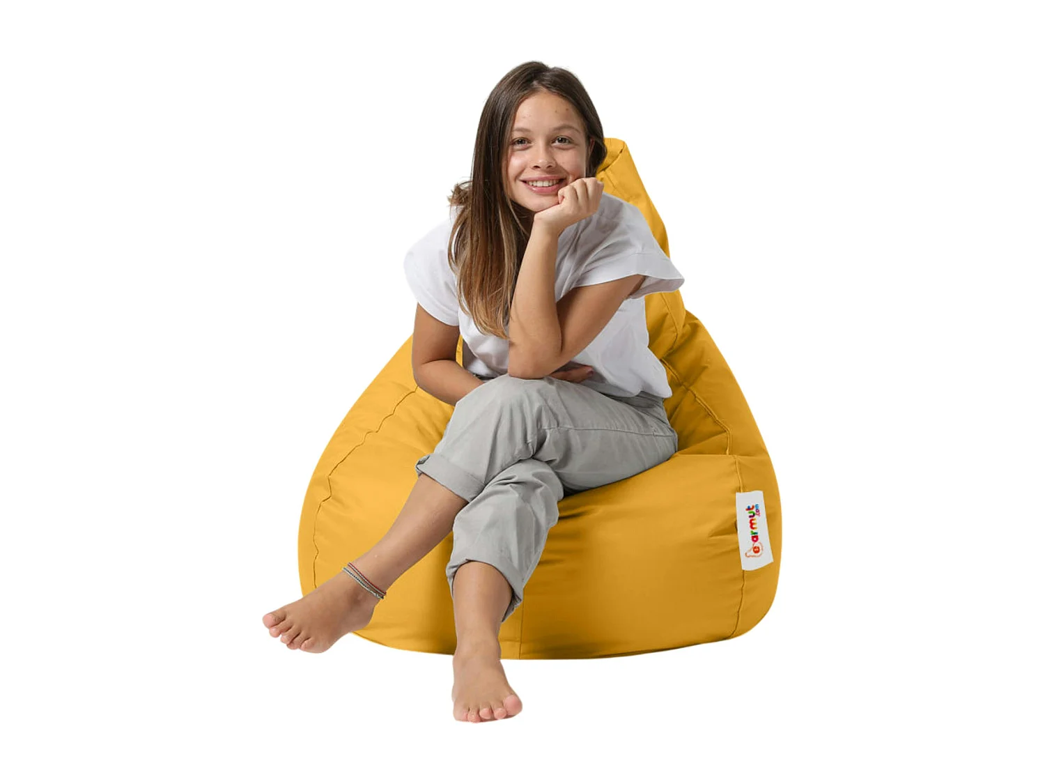 Pouf poire extérieur jaune ARTA