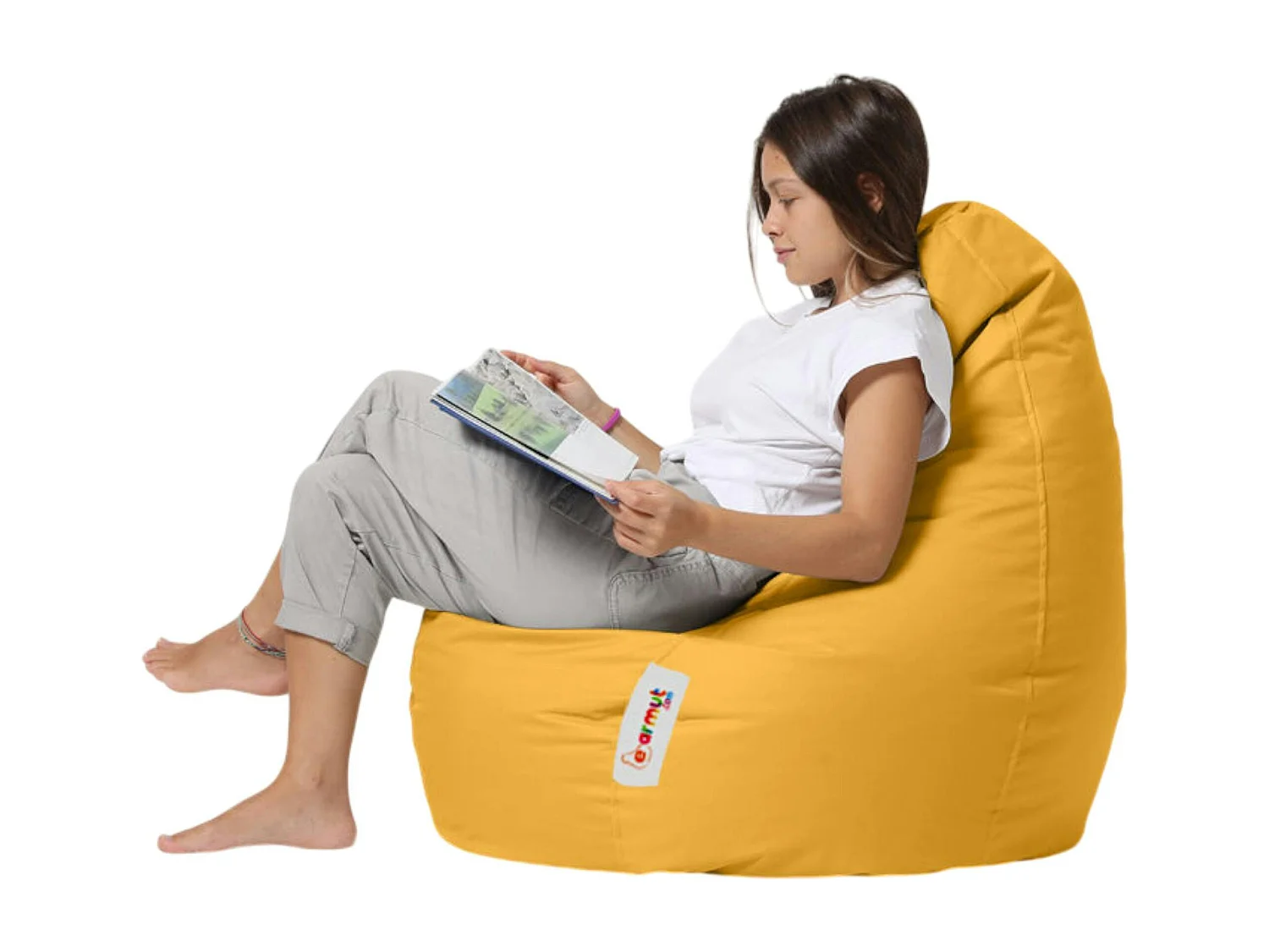 Pouf poire extérieur jaune ARTA