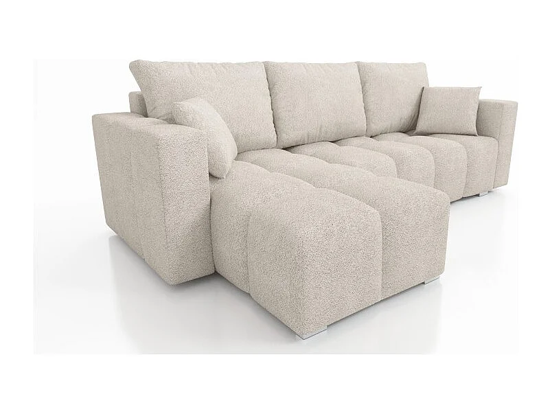 Canapé d’angle convertible 4 places COLINIA en tissu - 249 cm