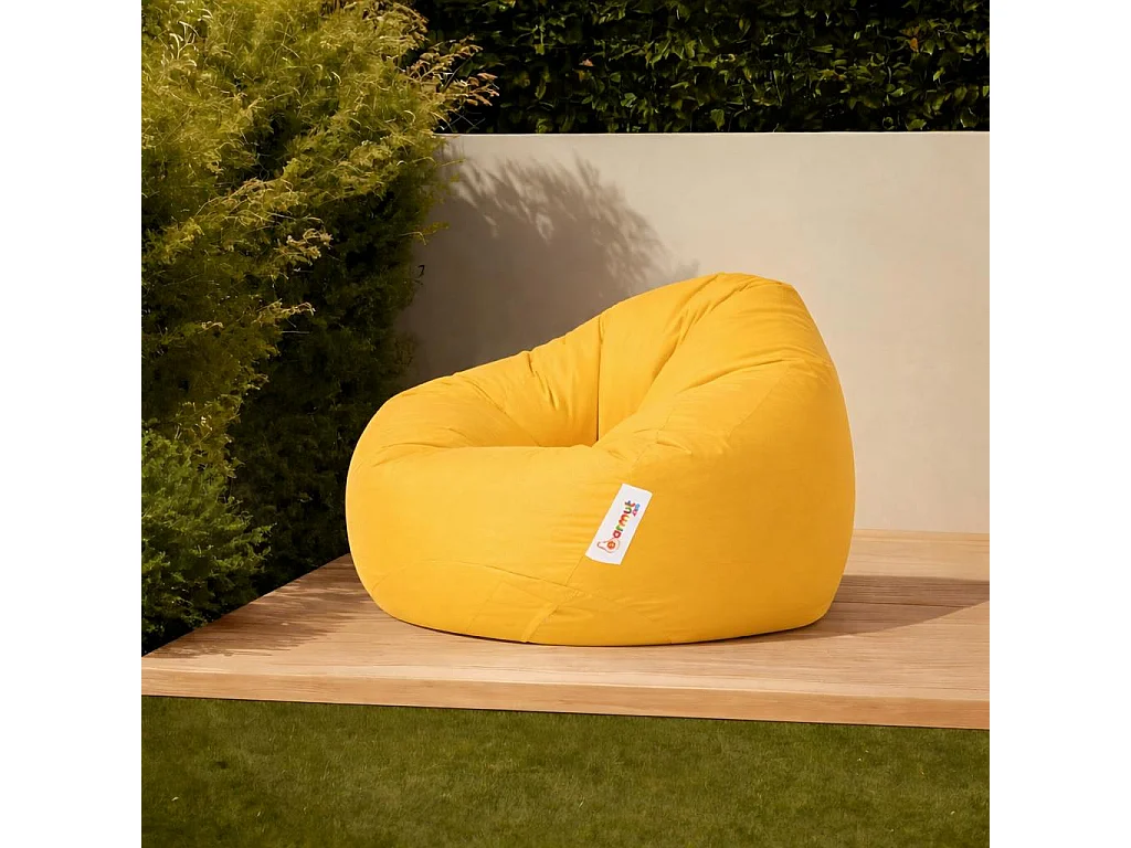 Pouf poire XXL extérieur jaune ARTA