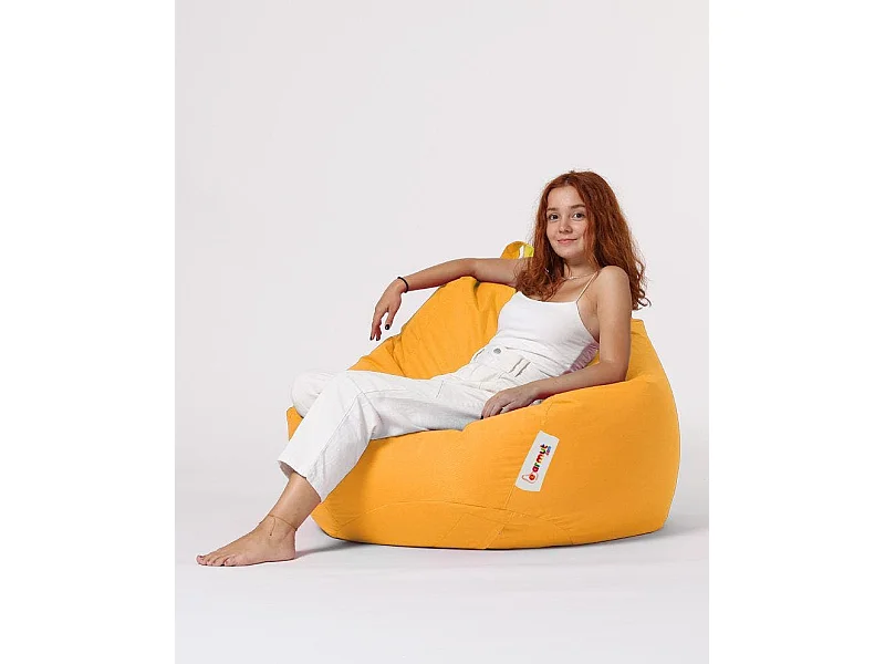 Pouf poire XXL extérieur jaune ARTA