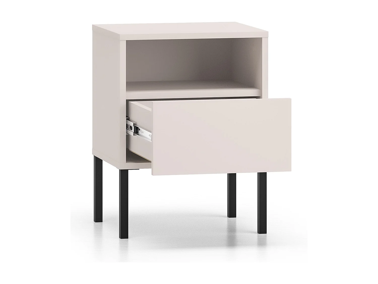 Nachttisch 1 Schublade mit offenem Fach - Kaschmir - 40 cm - BARNEE