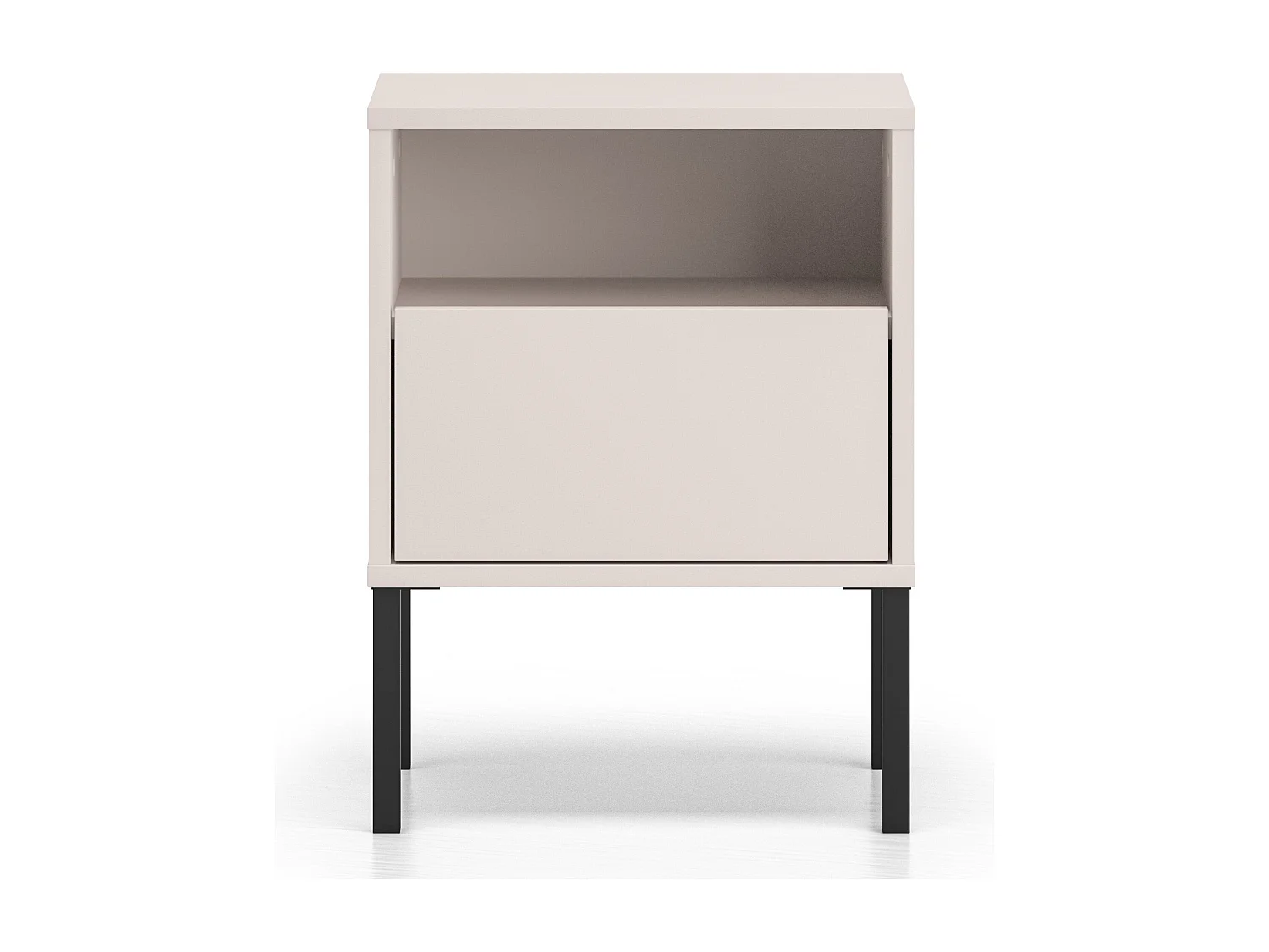 Nachttisch 1 Schublade mit offenem Fach - Kaschmir - 40 cm - BARNEE