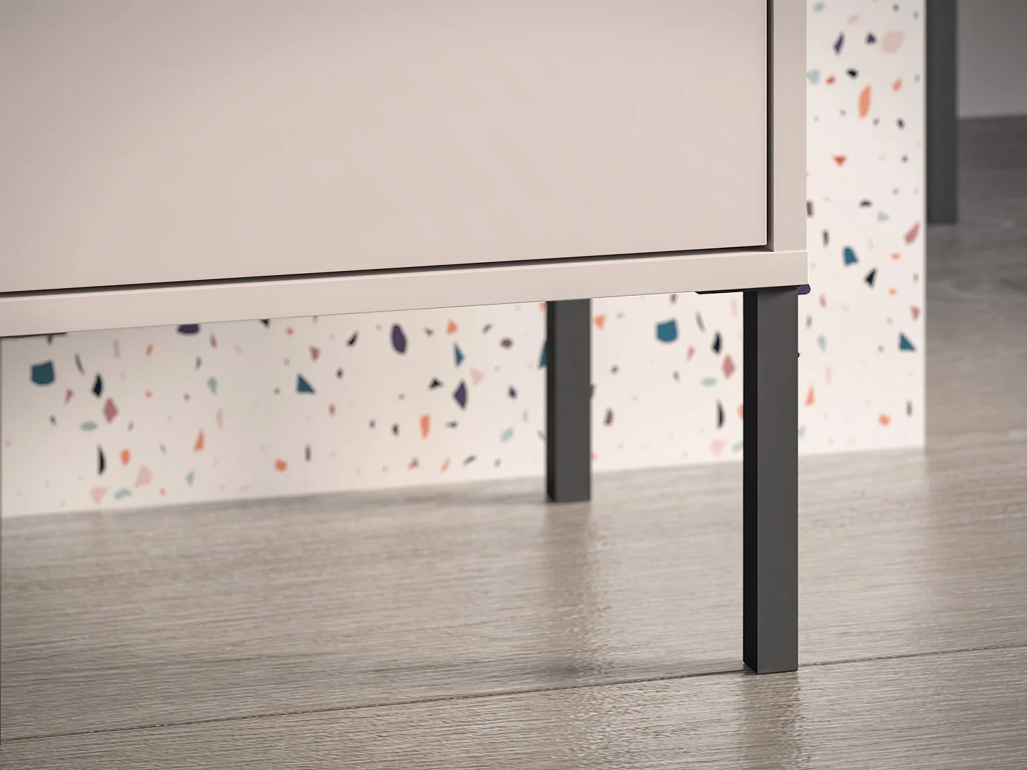 Nachttisch 1 Schublade mit offenem Fach - Kaschmir - 40 cm - BARNEE