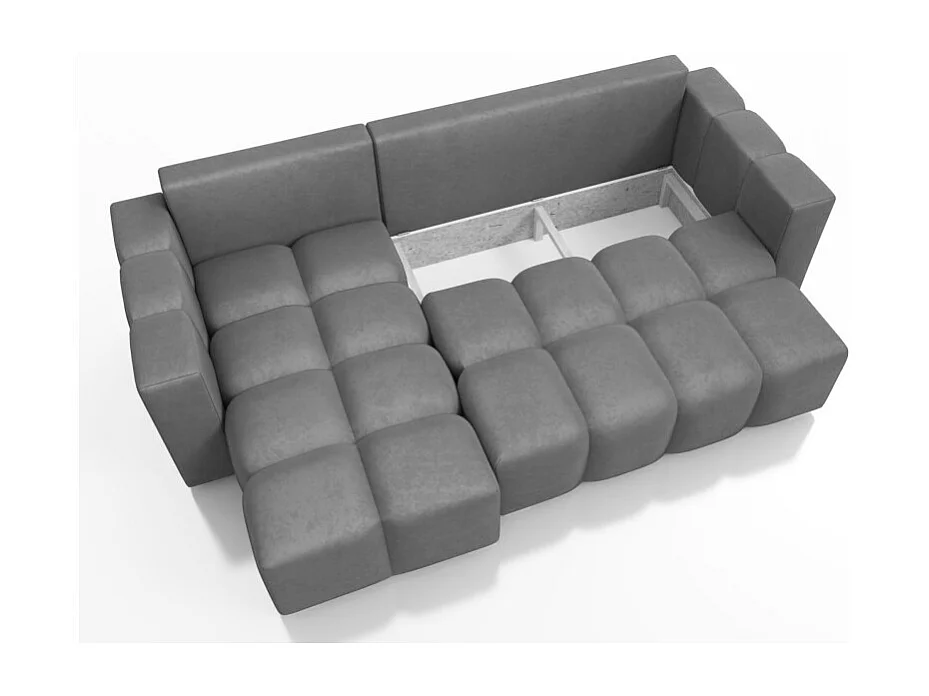 Canapé d’angle convertible 4 places COLINIA en tissu - 249 cm