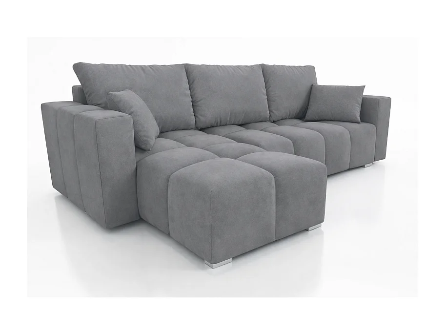 Canapé d’angle convertible 4 places COLINIA en tissu - 249 cm