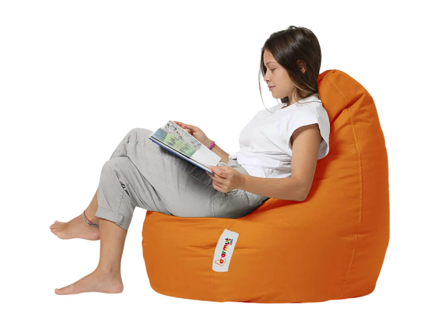 Pouf poire extérieur orange ARTA