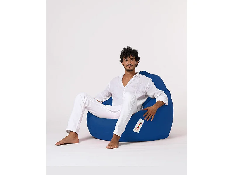 Pouf poire XXL extérieur bleu ARTA