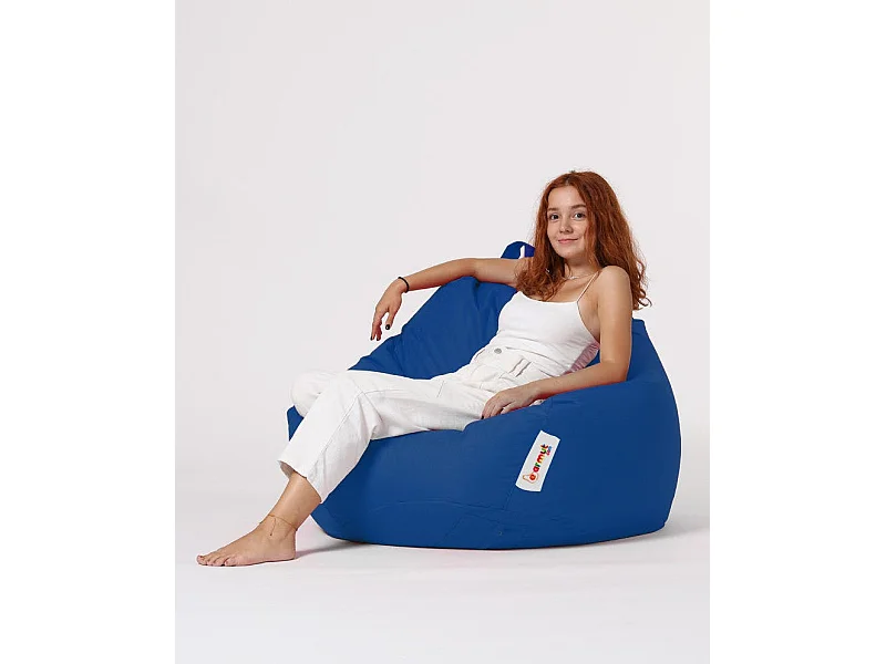 Pouf poire XXL extérieur bleu ARTA