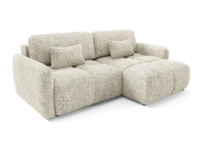 Canapé d’angle convertible 4 places TIARA en tissu texturé - 250 cm