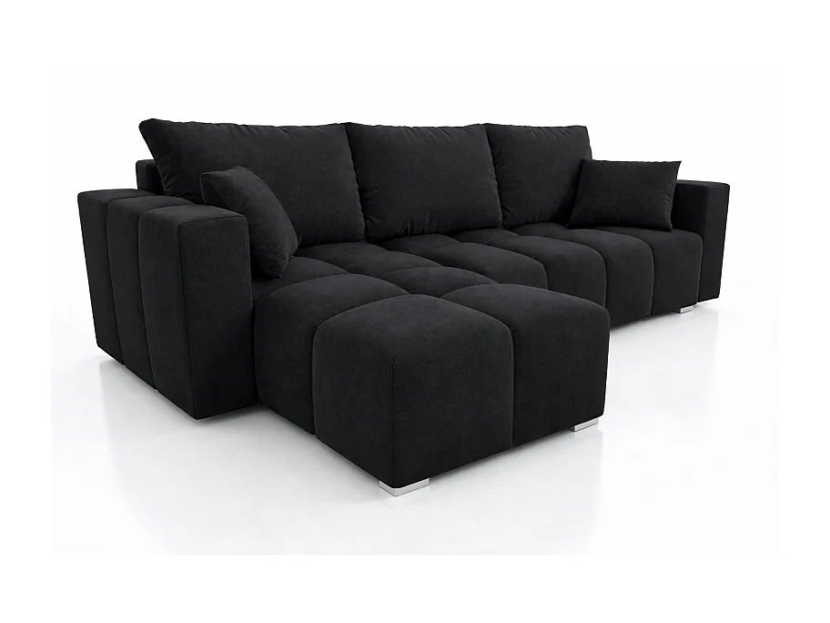 Canapé d’angle convertible 4 places COLINIA en tissu - 249 cm