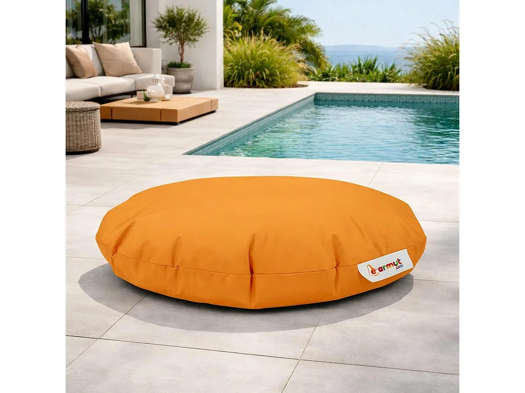 Pouf extérieur imperméable orange ARTA
