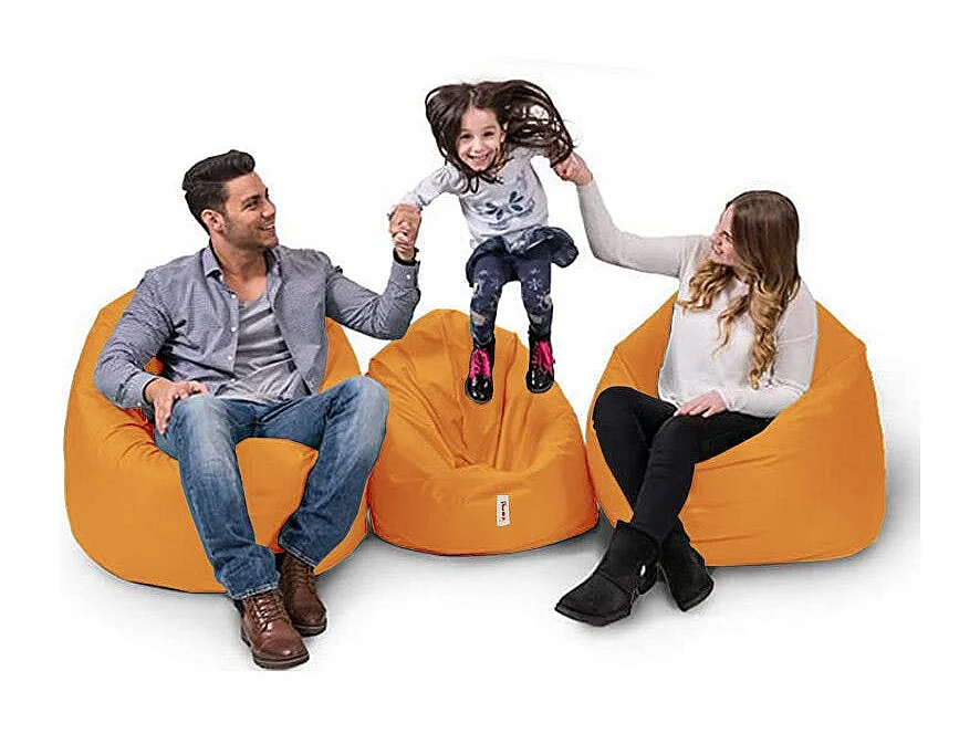 Pouf extérieur imperméable orange ARTA