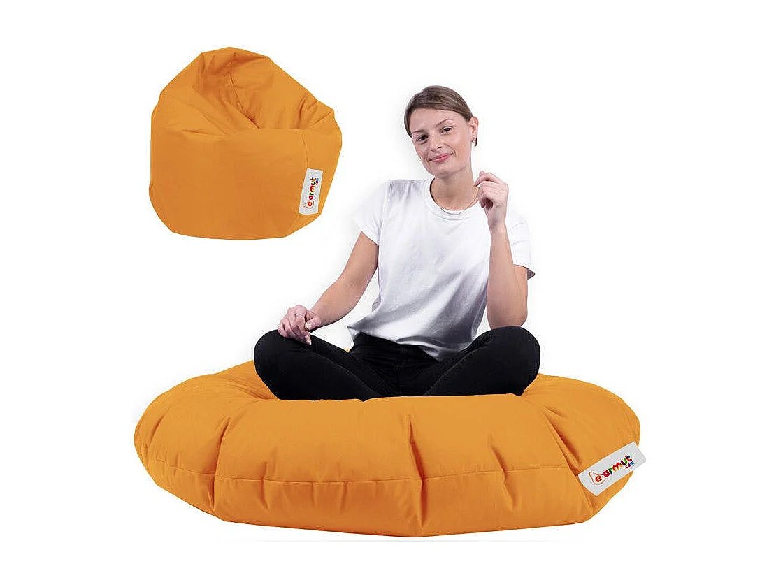 Pouf extérieur imperméable orange ARTA