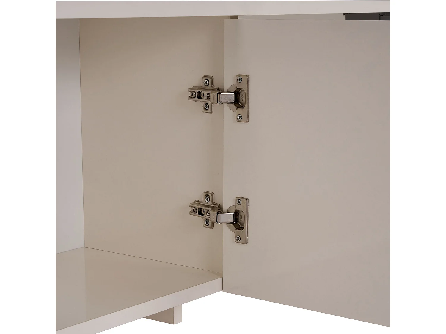 TV-meubel van crème hout "Aurelia" 180x32x45 cm, Scandinavisch design, 2 deuren, melamine afwerking