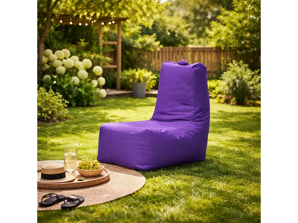Pouf extérieur à dossier haut violet ARTA