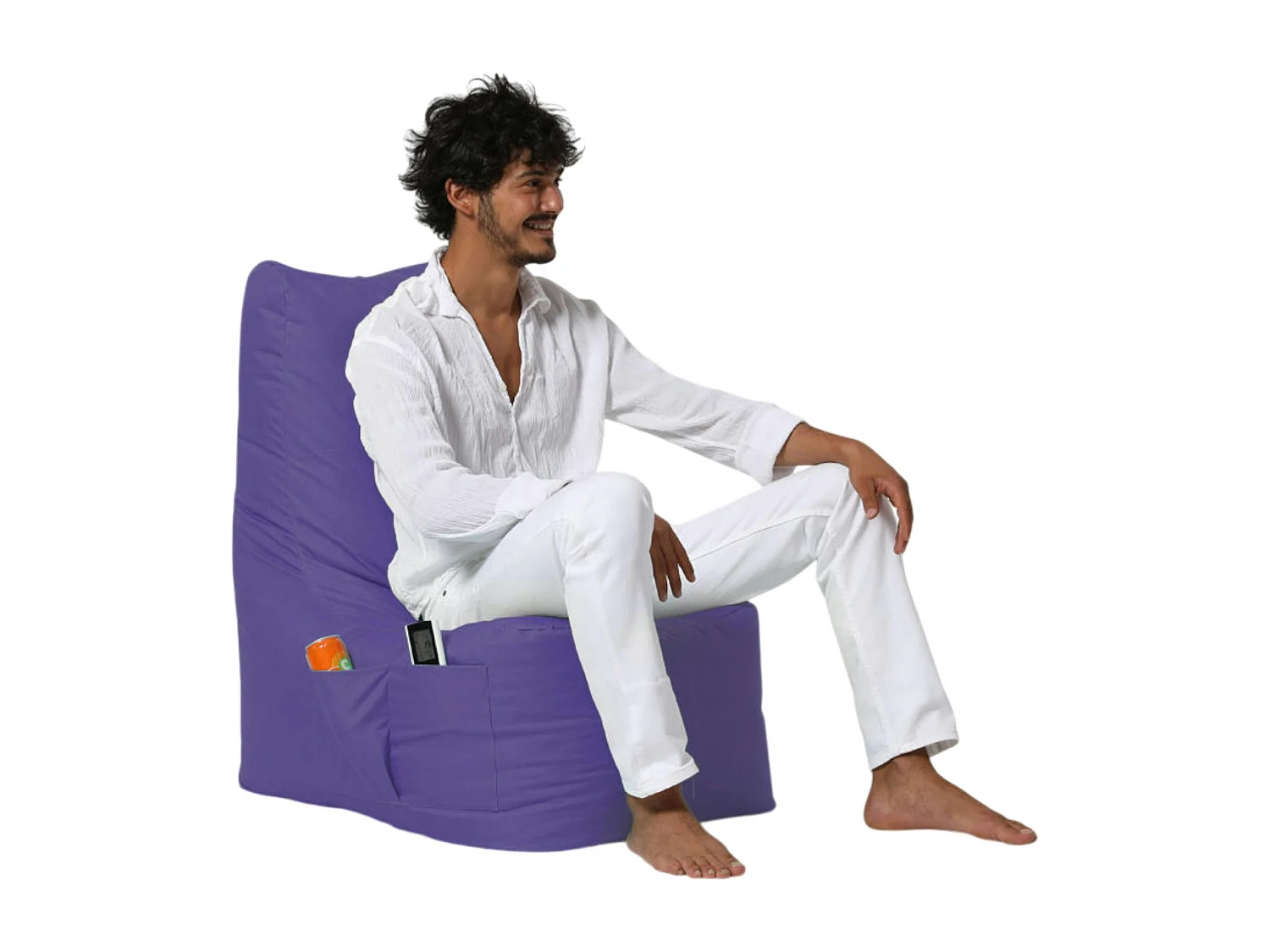 Pouf extérieur à dossier haut violet ARTA