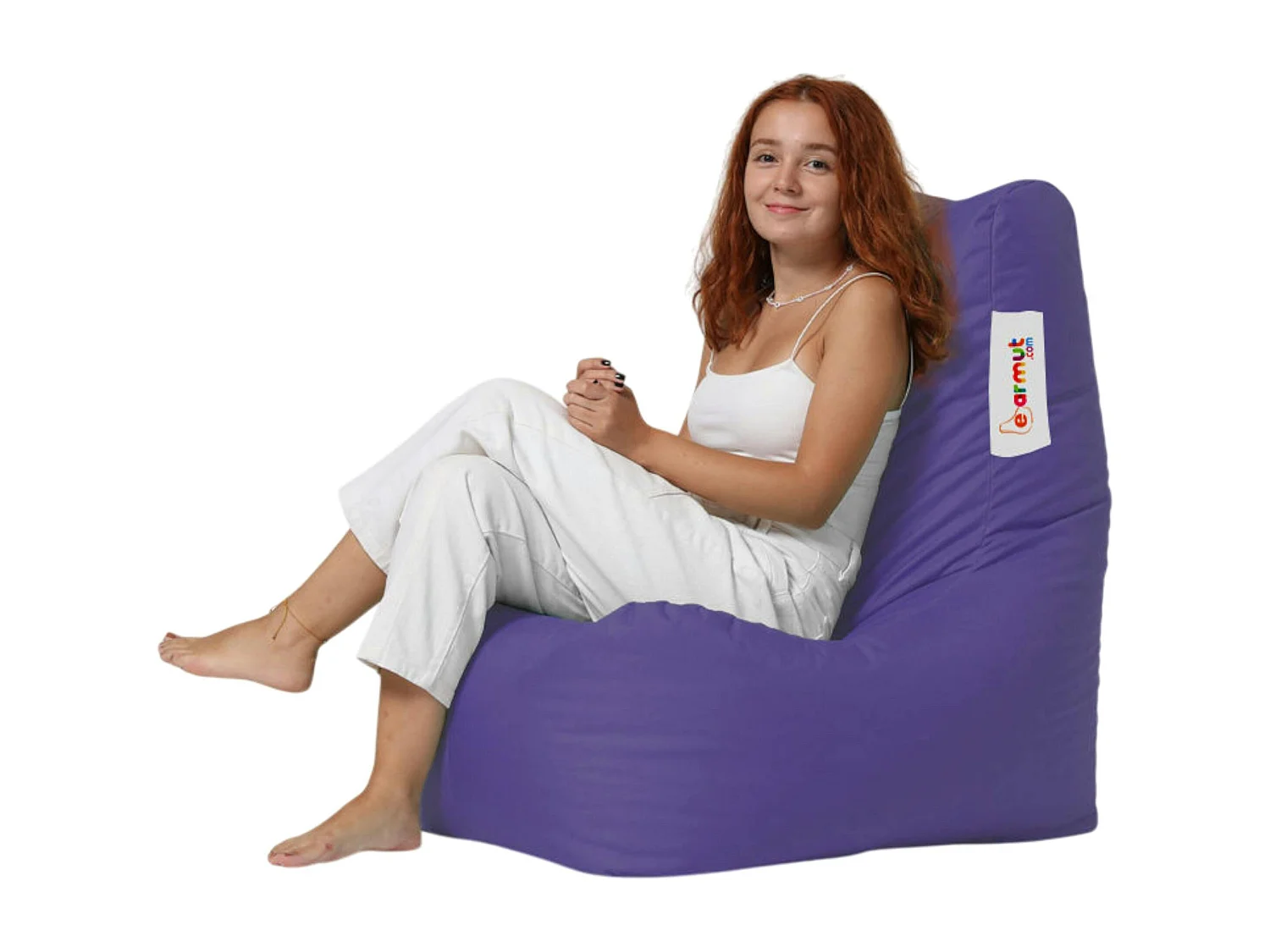 Pouf extérieur à dossier haut violet ARTA