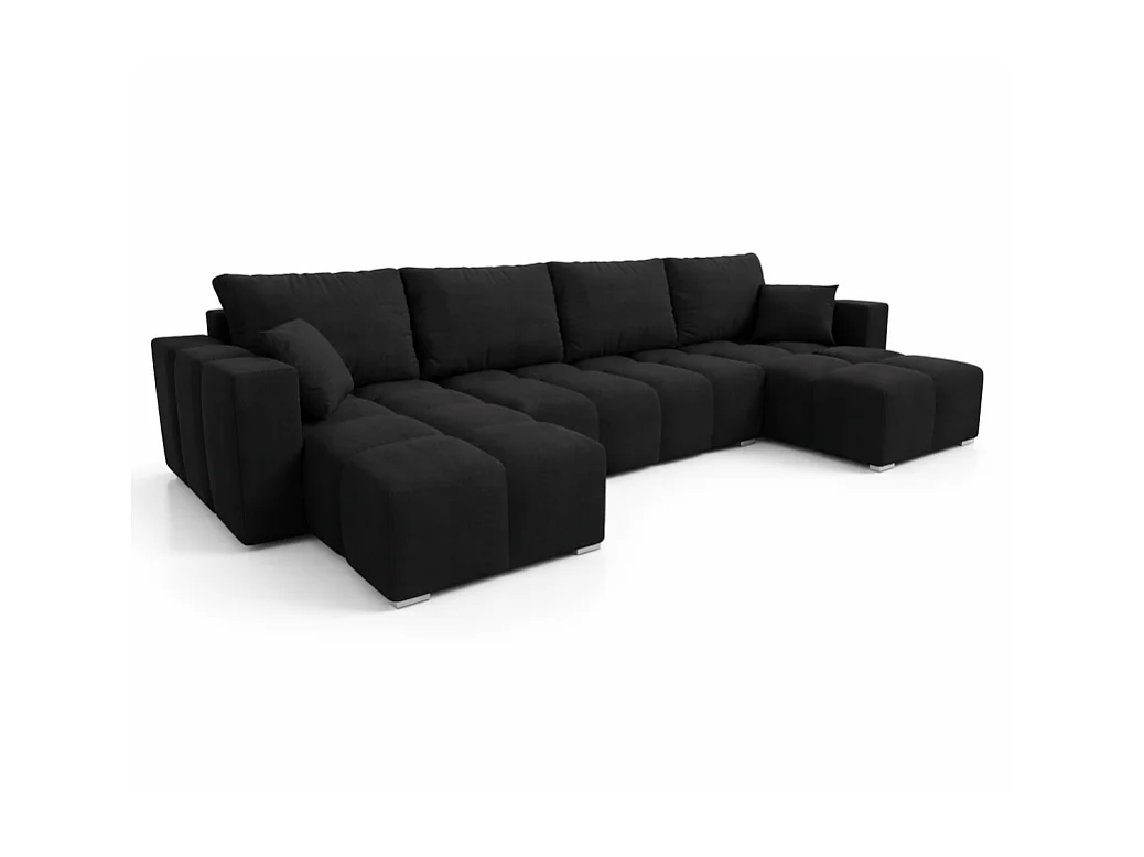 Canapé panoramique convertible COLINIO tissu anti-tâche - 6 places - 325 cm