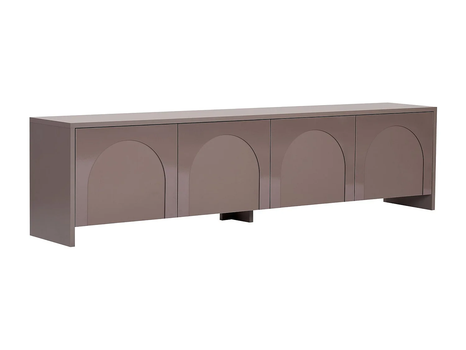 Moderne tv-meubel "Aurelia" 180 cm wit Atlas, geometrisch design, 2 deuren, robuuste melaminepanelen