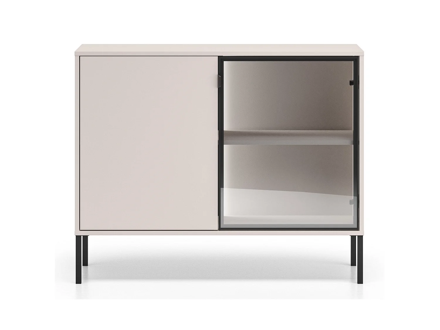 Buffet 2 portes avec LED – Gris cachemire – 107 cm – BARNEE