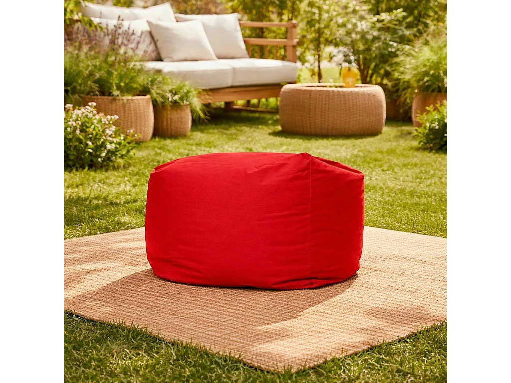 Pouf cube d'extérieur rouge ARTA