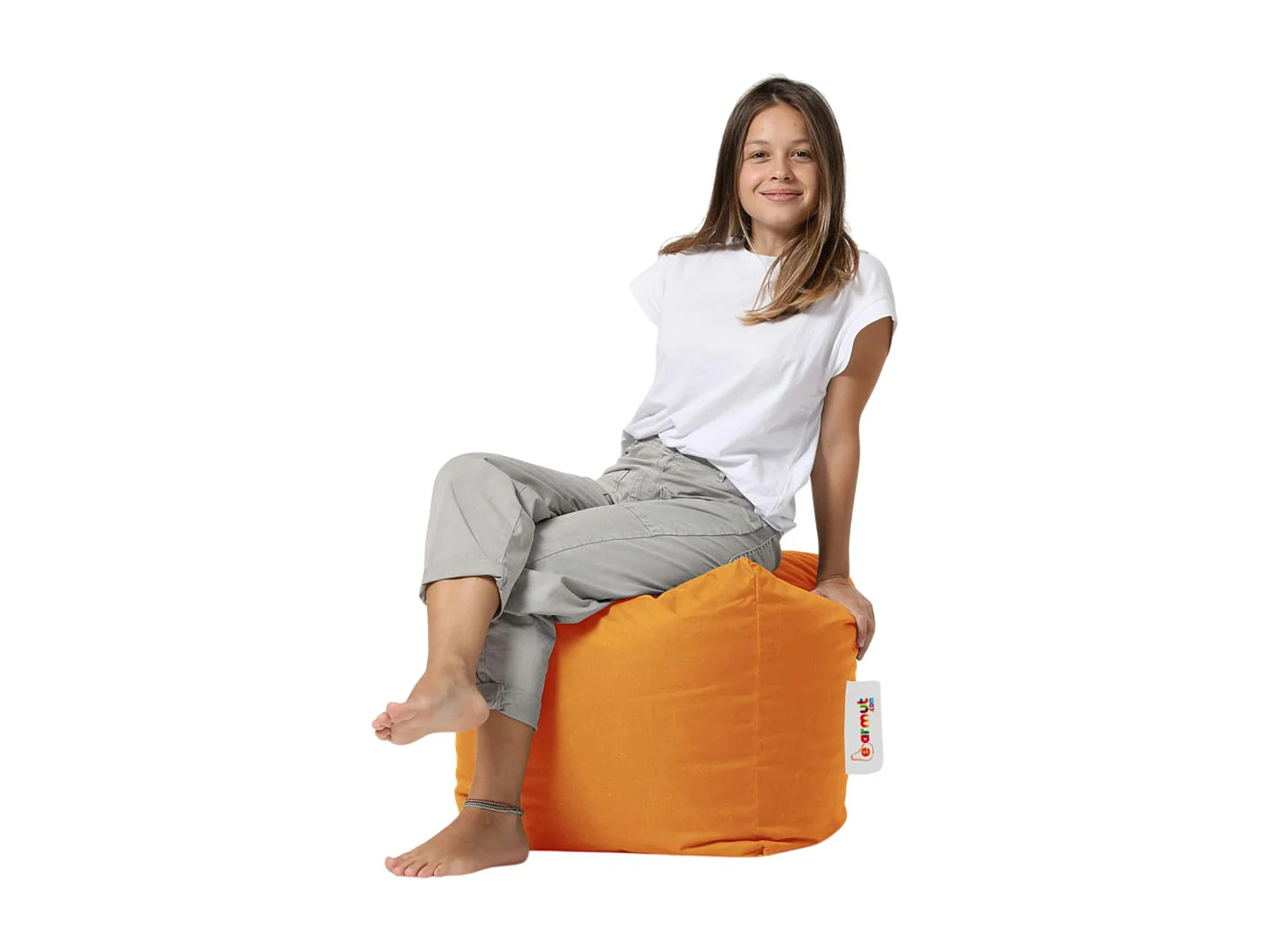 Pouf cube d'extérieur orange ARTA