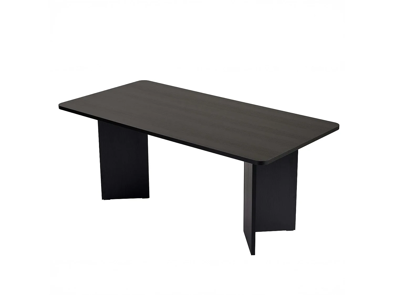 Table à manger noire bords ronds 180 cm MARFA