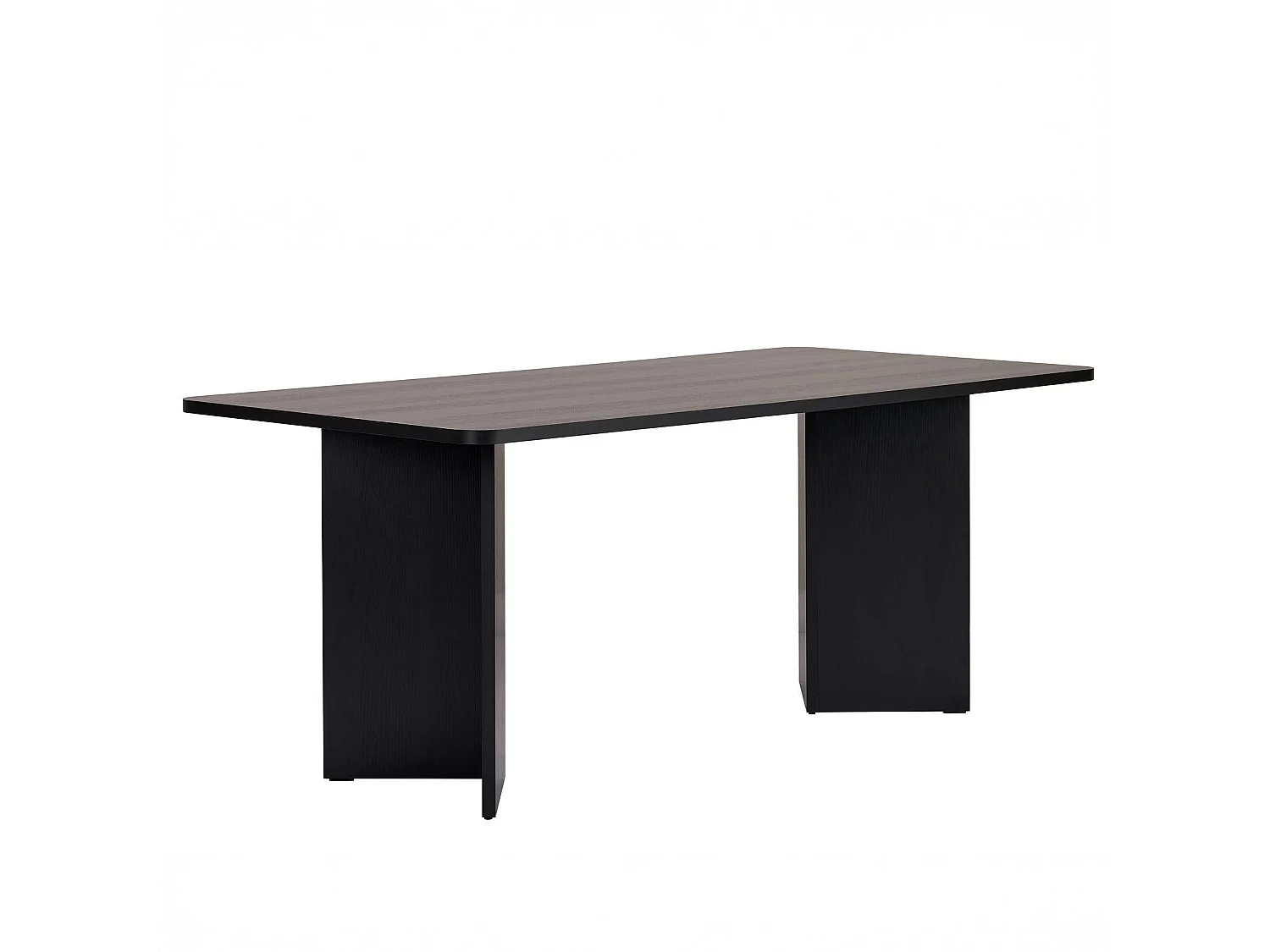 Table à manger noire bords ronds 180 cm MARFA