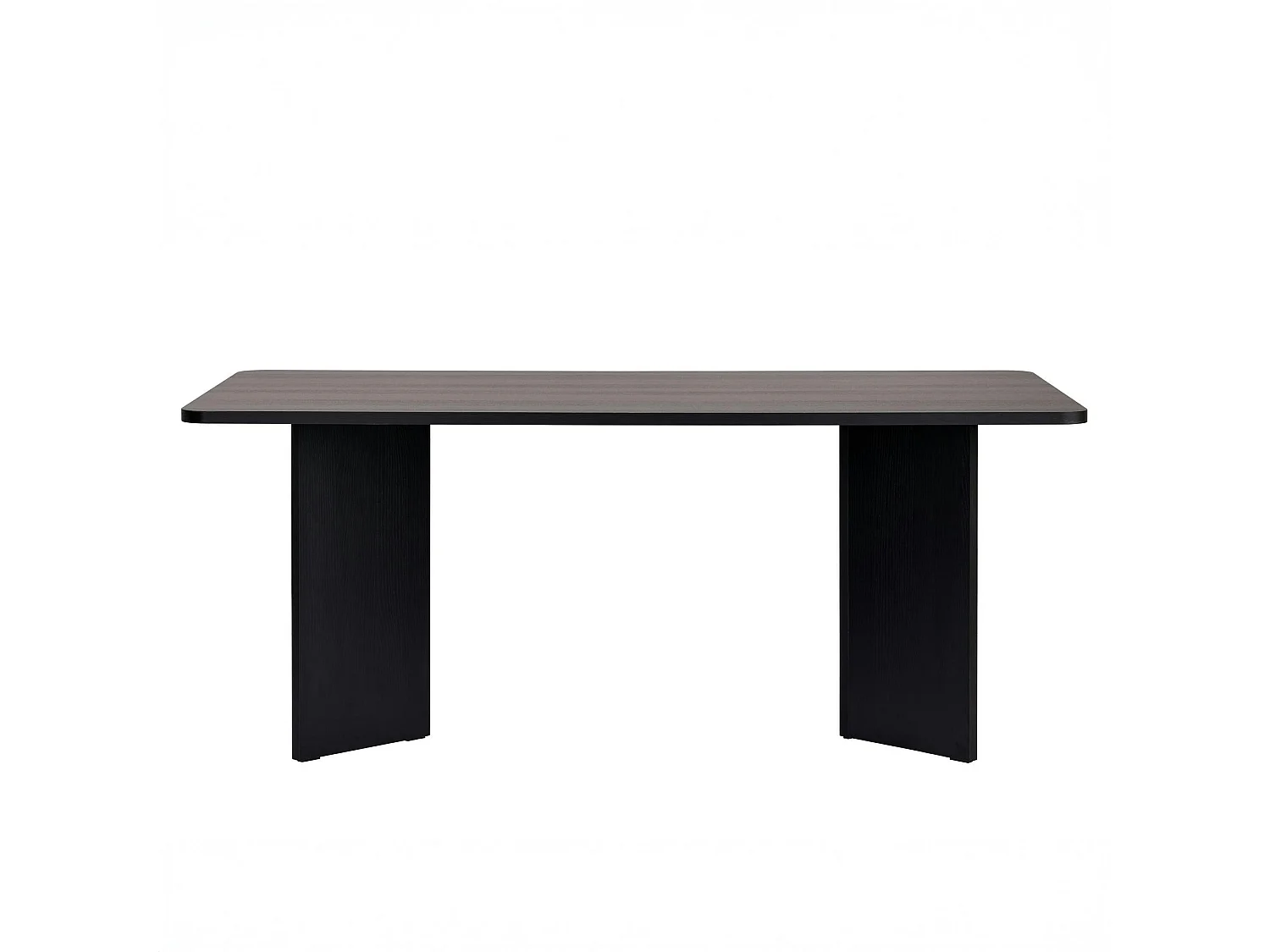 Table à manger noire bords ronds 180 cm MARFA