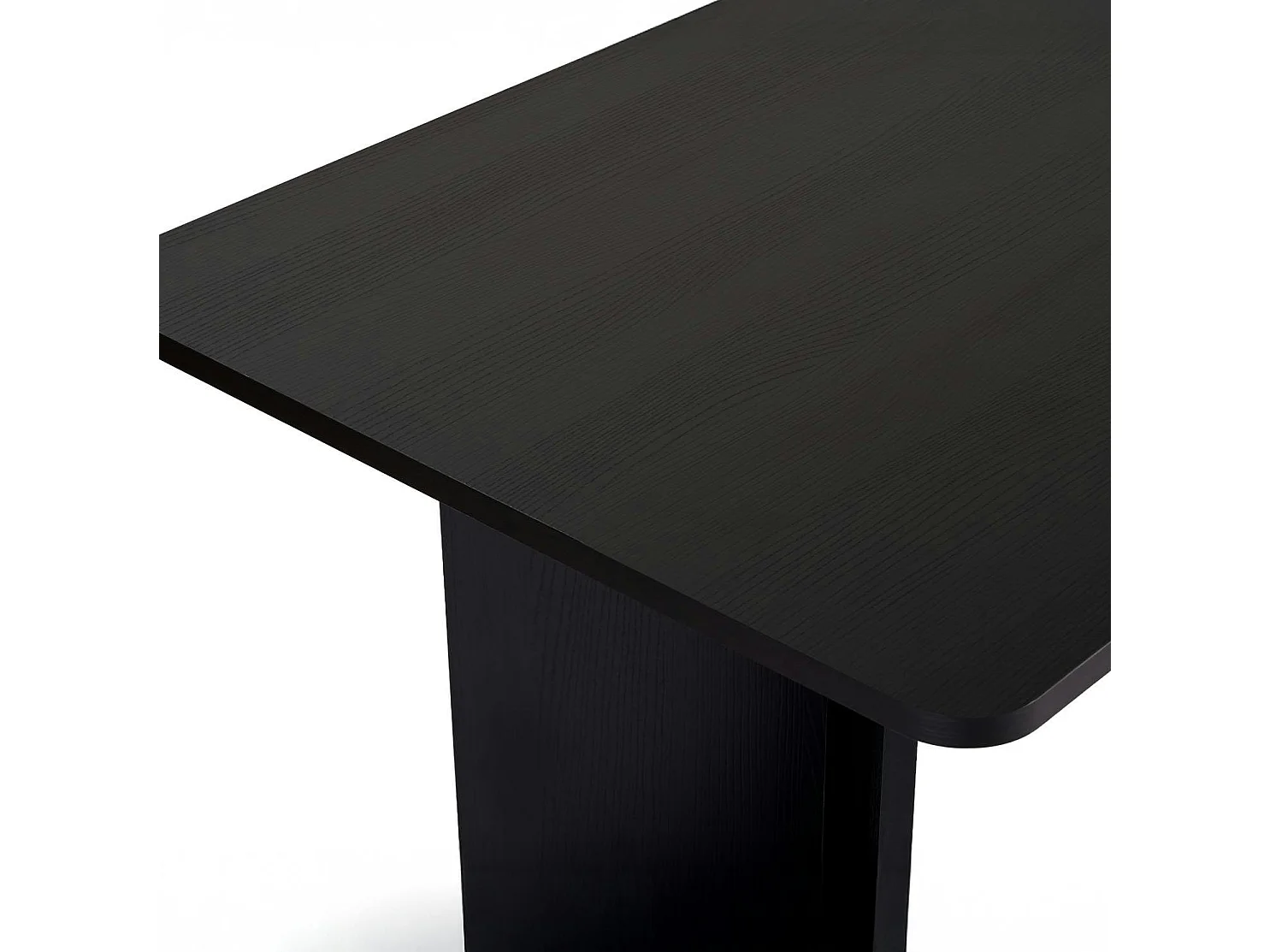 Table à manger noire bords ronds 180 cm MARFA