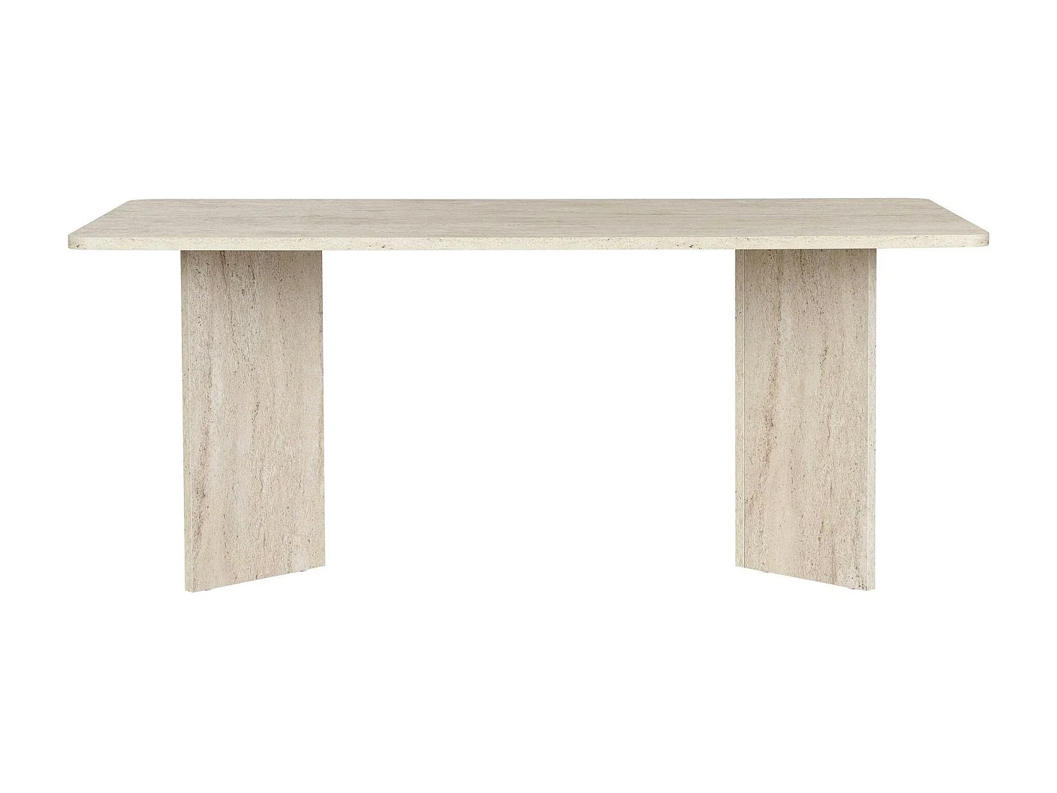 Table rectangulaire bords ronds effet travertin 180 cm MARFA