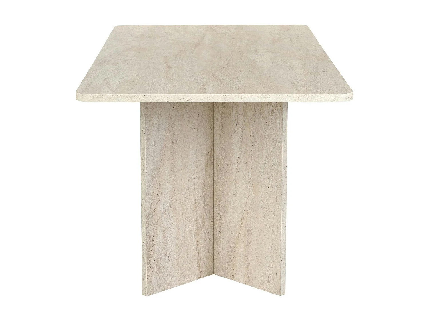 Table rectangulaire bords ronds effet travertin 180 cm MARFA