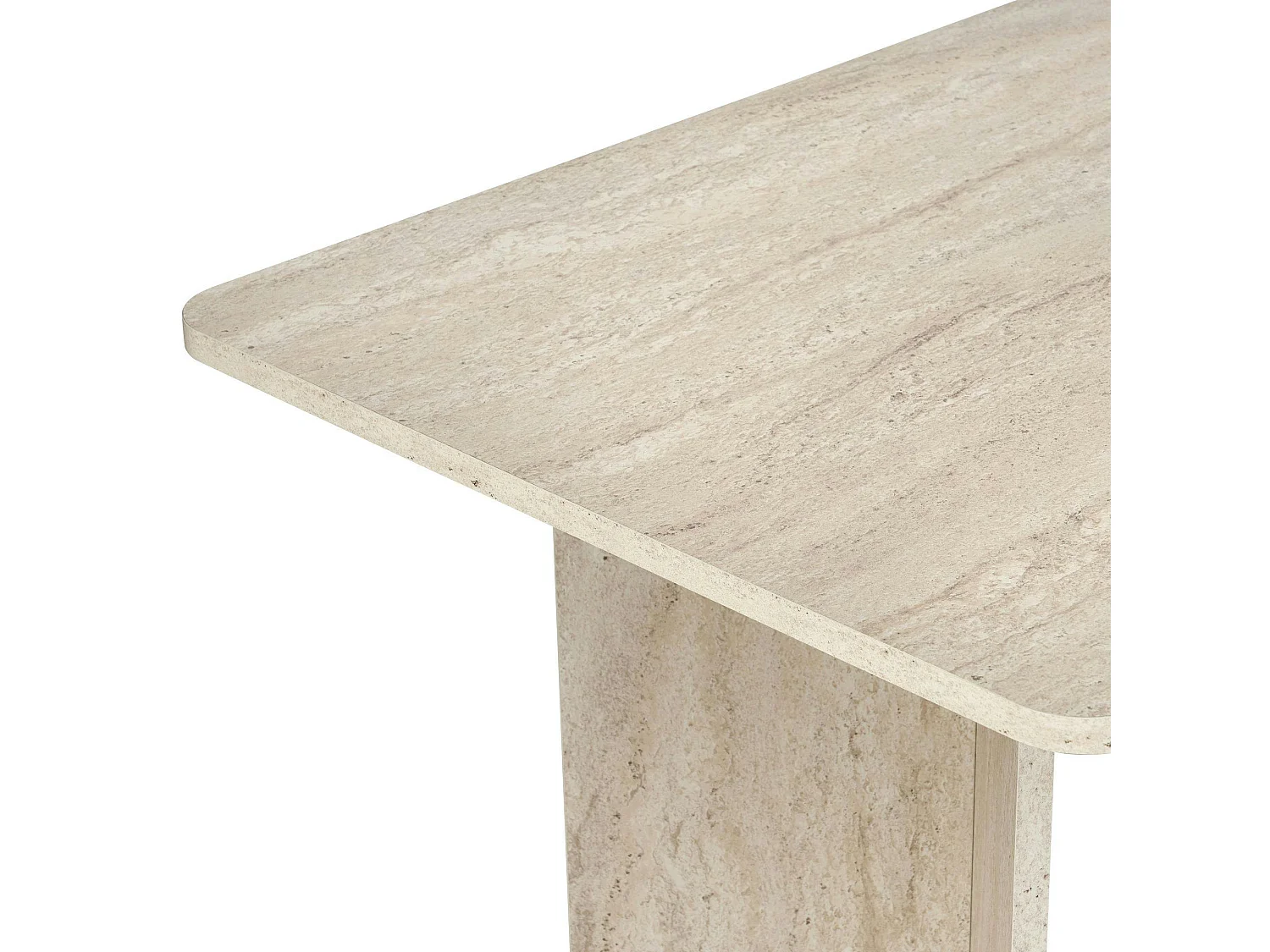 Table rectangulaire bords ronds effet travertin 180 cm MARFA