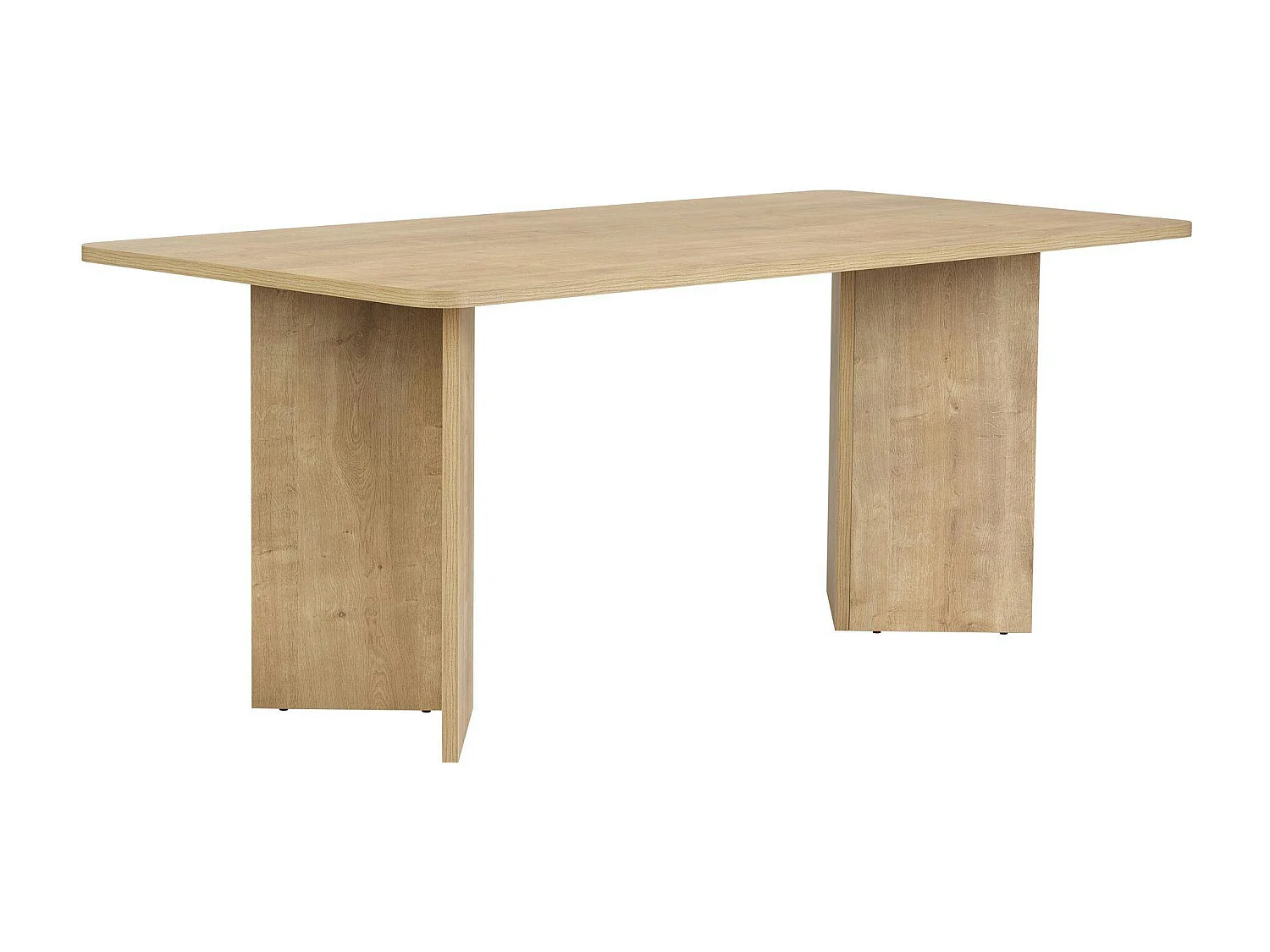 Table rectangulaire bords ronds effet chêne clair 180 cm MARFA