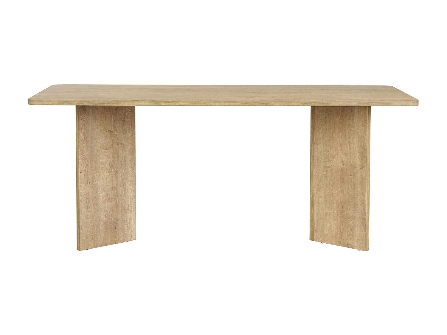 Table rectangulaire bords ronds effet chêne clair 180 cm MARFA