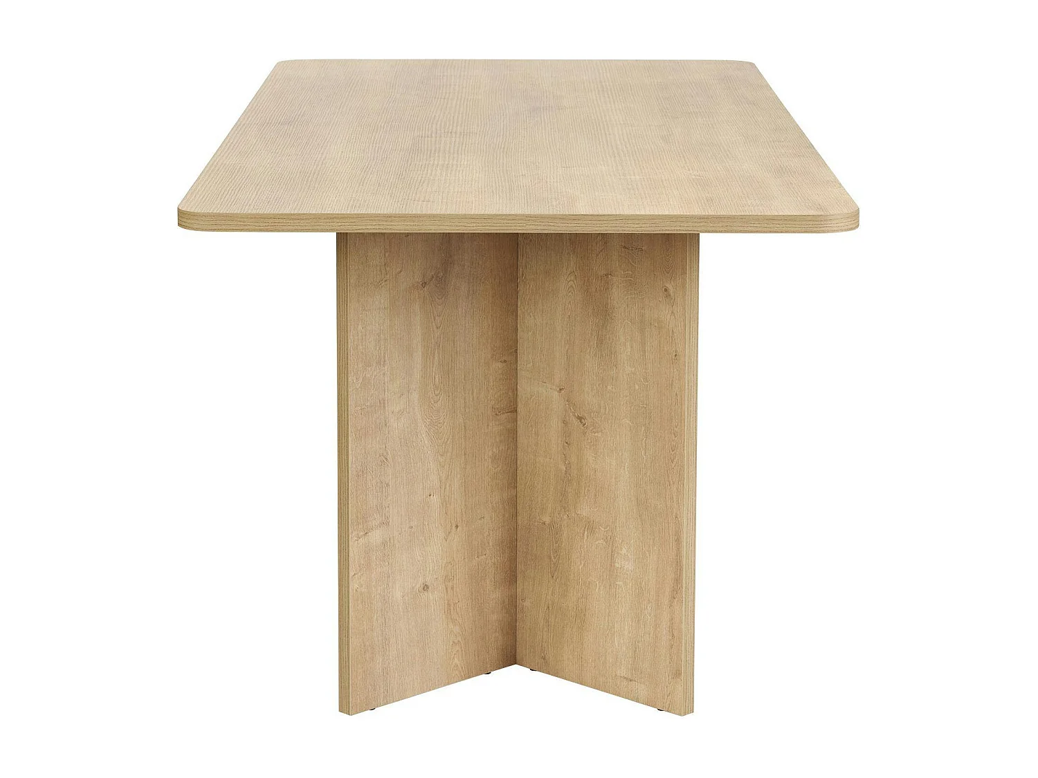 Table rectangulaire bords ronds effet chêne clair 180 cm MARFA